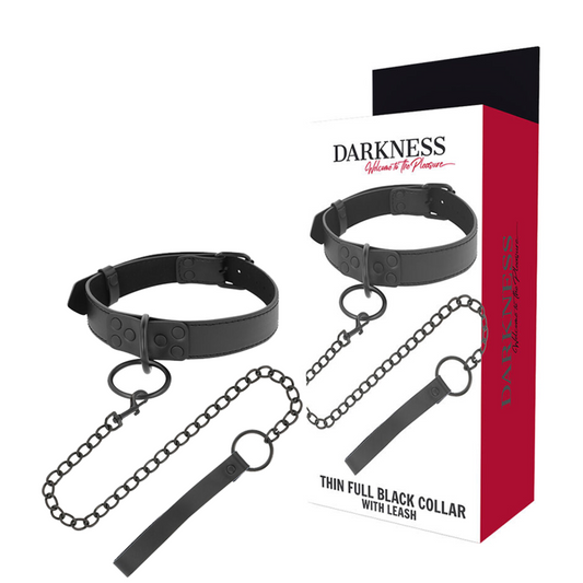 DARKNESS - COLLANA NERA CON CATENA - DARKNESS BONDAGE | Lingerie Harness Boutique
