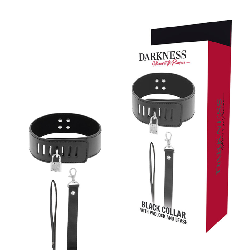 DARKNESS - COLLARE BDSM CON CHIUSURA NERA - DARKNESS BONDAGE | Lingerie Harness Boutique