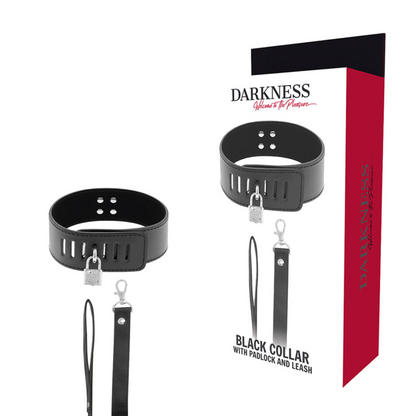 DARKNESS - COLLARE BDSM CON CHIUSURA NERA - DARKNESS BONDAGE | Lingerie Harness Boutique