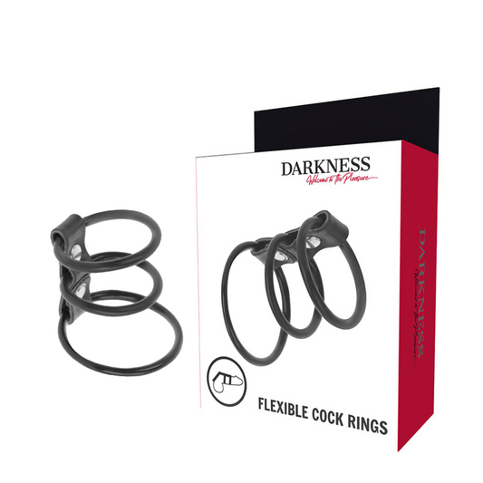 DARKNESS - SET OF 3 FLEXIBLE COCK RINGS