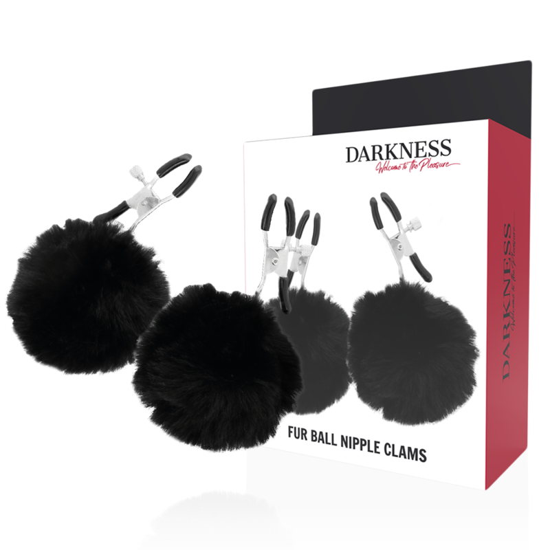 DARKNESS - MORSETTI PER CAPEZZOLI CON POM POM 1 - DARKNESS SENSATIONS | Lingerie Harness Boutique