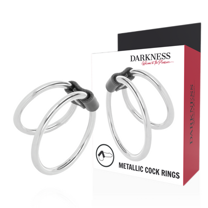 DARKNESS - DOUBLE METAL COCK RING