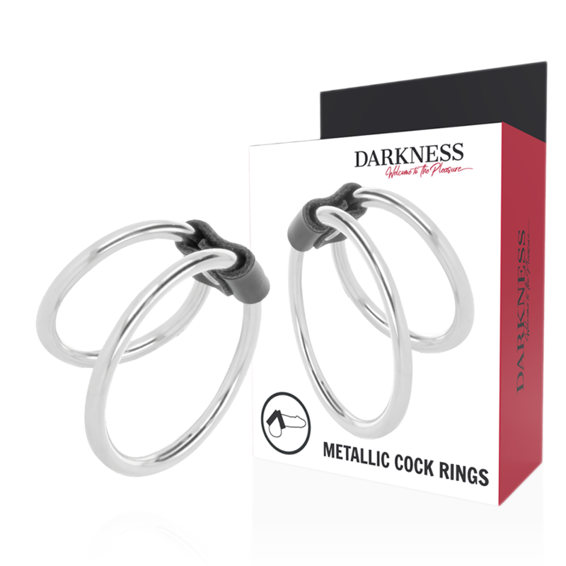 DARKNESS - ANELLO PER PENE DOPPIO IN METALLO - DARKNESS SENSATIONS | Lingerie Harness Boutique