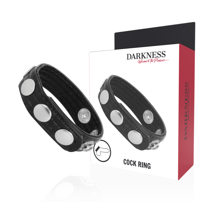 DARKNESS - ANELLO DI EREZIONE IN PELLE - DARKNESS SENSATIONS | Lingerie Harness Boutique