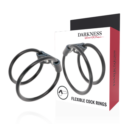 DARKNESS - FLEXIBLE DOUBLE COCK RING