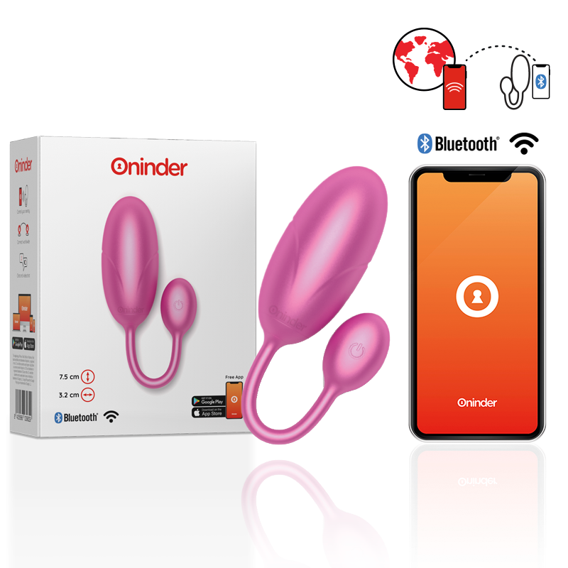 ONINDER - TOKYO PINK VIBRATING EGG 7.5 X 3.2 CM FREE APP