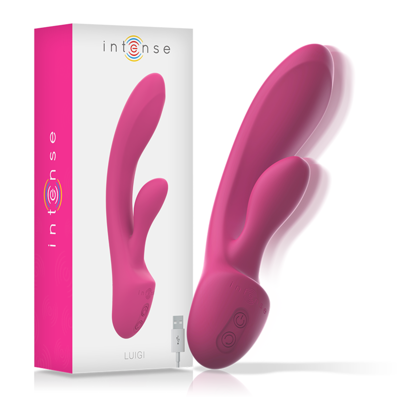 INTENSE - VIBRATORE LUIGI RABBIT SILICONE LIQUIDO ROSA - INTENSE FUN | Lingerie Harness Boutique