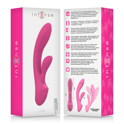 INTENSE - LUIGI RABBIT VIBRATOR LIQUID SILICONE PINK