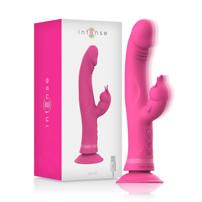 INTENSE - VIBRATORE JULIO RABBIT IN SILICONE ROSA - INTENSE FUN | Lingerie Harness Boutique