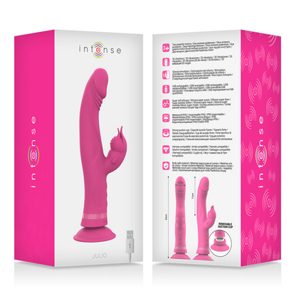 INTENSE - JULIO RABBIT VIBRATOR IN PINK SILICONE