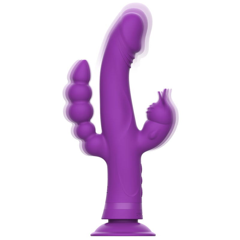 INTENSE - VIBRATORE IN SILICONE CASANOVA RABBIT TRIPLO MOTORE VIOLA - INTENSE FUN | Lingerie Harness Boutique