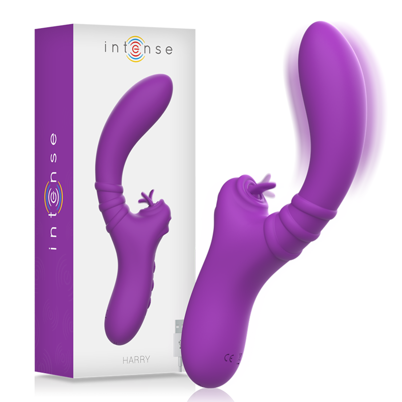 INTENSE - VIBRATORE FLESSIBILE HARRY CON LINGUA VIOLA - INTENSE FUN | Lingerie Harness Boutique