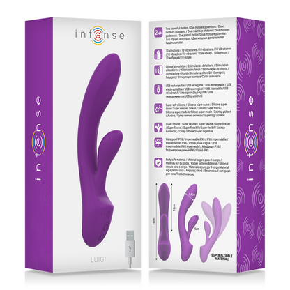 INTENSE - VIBRATORE LUIGI RABBIT SILICONE LIQUIDO VIOLA - INTENSE FUN | Lingerie Harness Boutique