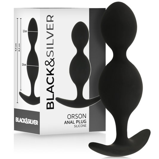 BLACK&SILVER - ORSON PLUG IN SILICONE 2 ONDE ANAL 9 CM - BLACK&SILVER | Lingerie Harness Boutique