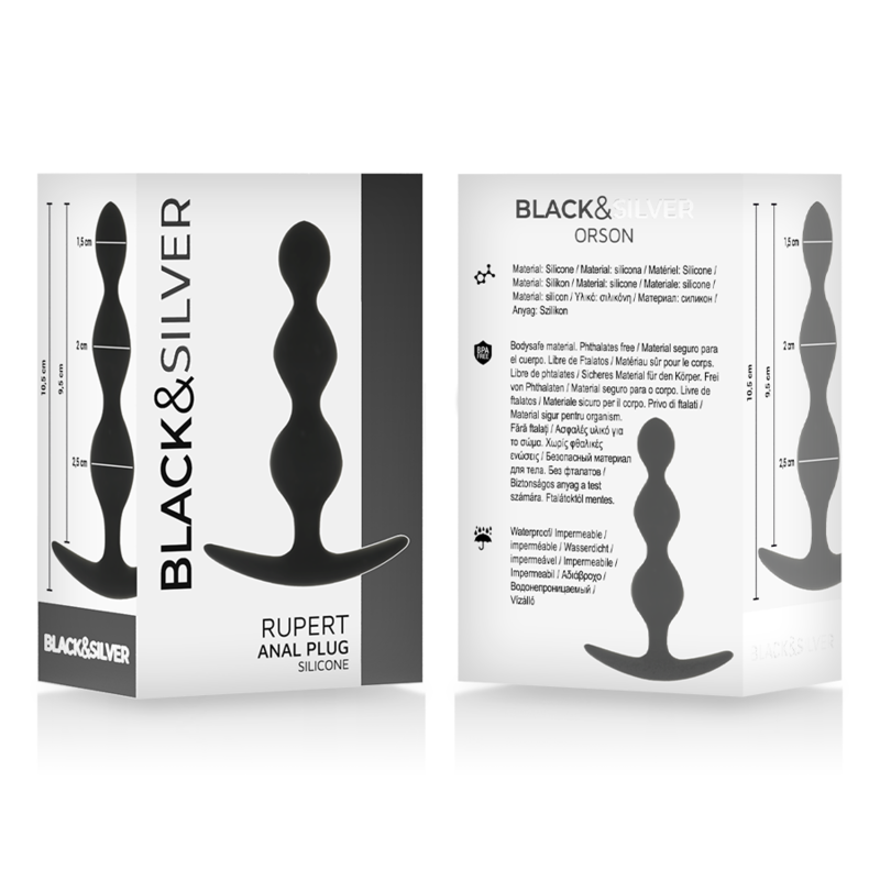 BLACK&SILVER - CATENA PER SFERE ANALI RUPERT 10 CM - BLACK&SILVER | Lingerie Harness Boutique
