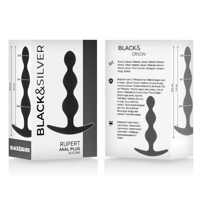 BLACK&SILVER - CATENA PER SFERE ANALI RUPERT 10 CM - BLACK&SILVER | Lingerie Harness Boutique