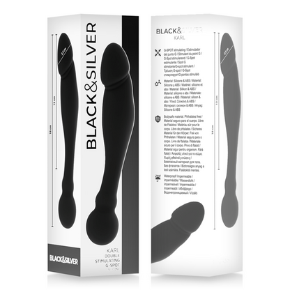 BLACK&SILVER - DILDO STIMOLANTE DEL PUNTO G KARL 18 CM - BLACK&SILVER | Lingerie Harness Boutique