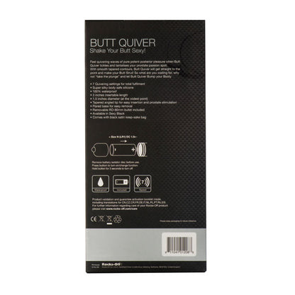 ROCKS-OFF - STIMOLATORE BUTT QUIVER P-POINT 7 VELOCIT NERO - ROCKS-OFF | Lingerie Harness Boutique