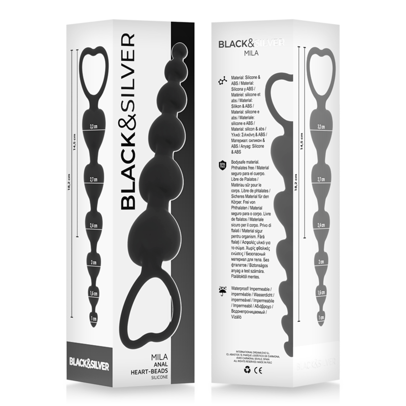 BLACK&SILVER - MILA ANALE CATENA DI CUORI 18 CM - BLACK&SILVER | Lingerie Harness Boutique