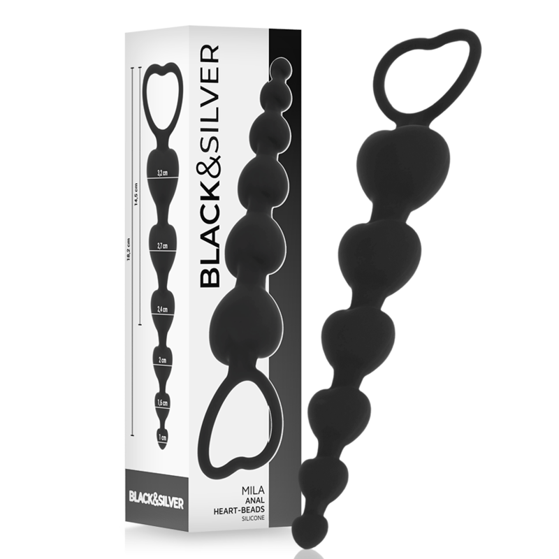 BLACK&SILVER - MILA ANALE CATENA DI CUORI 18 CM - BLACK&SILVER | Lingerie Harness Boutique