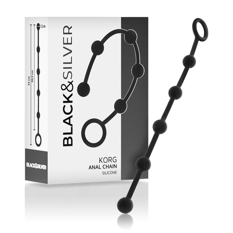 BLACK&SILVER - KORG ROSARIO ANALE INIZIAZIONE IN SILICONE 21 CM - BLACK&SILVER | Lingerie Harness Boutique