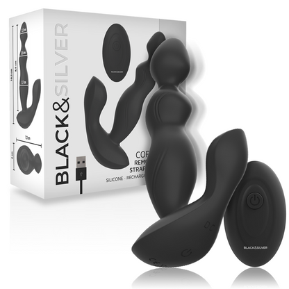 BLACK&SILVER - TELECOMANDO IN SILICONE PLUG ANALE CORA - BLACK&SILVER | Lingerie Harness Boutique