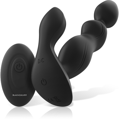 BLACK&SILVER - TELECOMANDO IN SILICONE PLUG ANALE CORA - BLACK&SILVER | Lingerie Harness Boutique