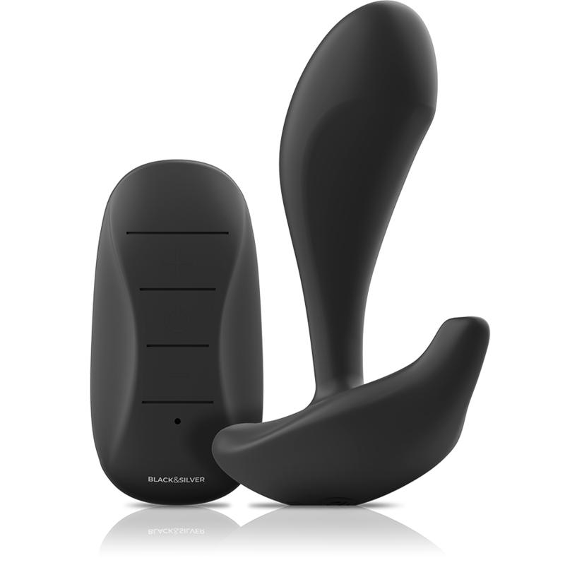 BLACK&SILVER - TELECOMANDO IN SILICONE PLUG ANALE DWAYNE - BLACK&SILVER | Lingerie Harness Boutique
