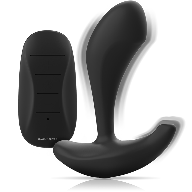 BLACK&SILVER - TELECOMANDO IN SILICONE PLUG ANALE DWAYNE - BLACK&SILVER | Lingerie Harness Boutique