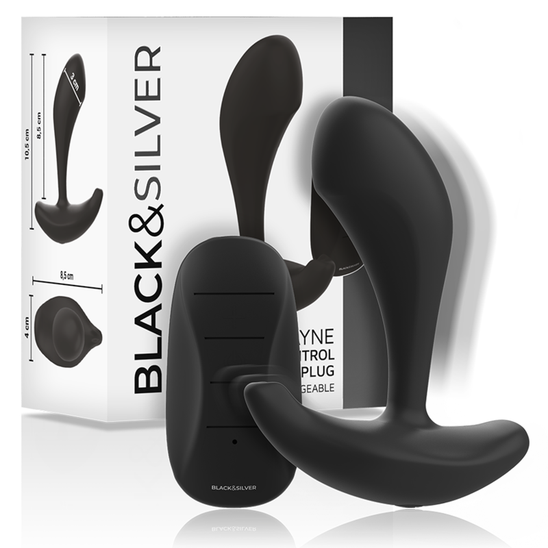 BLACK&SILVER - TELECOMANDO IN SILICONE PLUG ANALE DWAYNE - BLACK&SILVER | Lingerie Harness Boutique