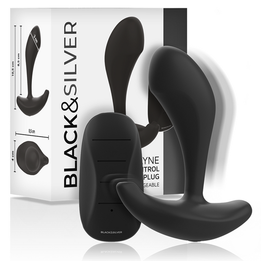 BLACK&SILVER - TELECOMANDO IN SILICONE PLUG ANALE DWAYNE - BLACK&SILVER | Lingerie Harness Boutique