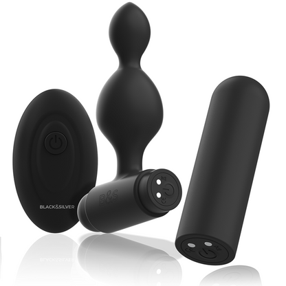 BLACK&SILVER - TELECOMANDO TELECOMANDO CON PLUG ANALE IN SILICONE PICCOLO TUCKER - BLACK&SILVER | Lingerie Harness Boutique