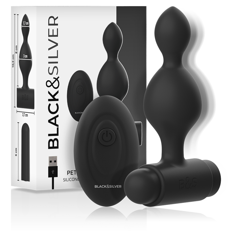 BLACK&SILVER - TELECOMANDO TELECOMANDO CON PLUG ANALE IN SILICONE PICCOLO TUCKER - BLACK&SILVER | Lingerie Harness Boutique