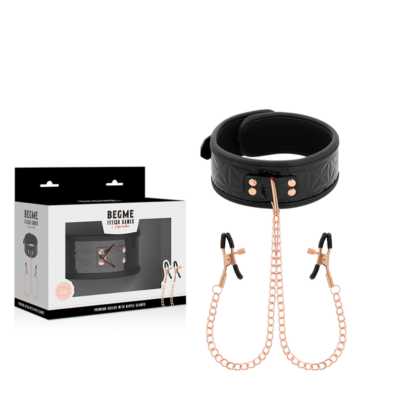 BEGME - BLACK EDITION COLLAR WITH NIPPLE CLAMPS