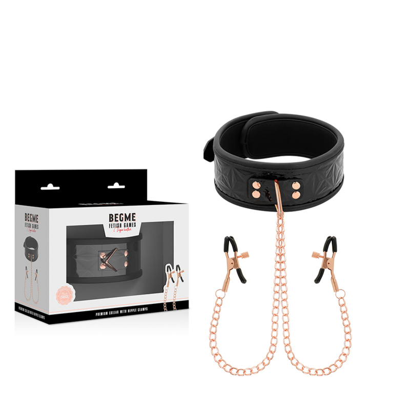 BEGME - BLACK EDITION COLLARE CON MORSETTI PER CAPEZZOLI - BEGME BLACK EDITION | Lingerie Harness Boutique