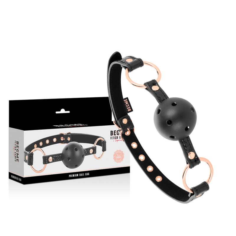 BEGME - BLACK EDITION BALL GAG VEGAN IN PELLE - BEGME BLACK EDITION | Lingerie Harness Boutique