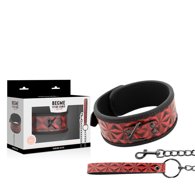 BEGME - COLLARE IN PELLE VEGANA PREMIUM RED EDITION CON FODERA IN NEOPRENE - BEGME RED EDITION | Lingerie Harness Boutique