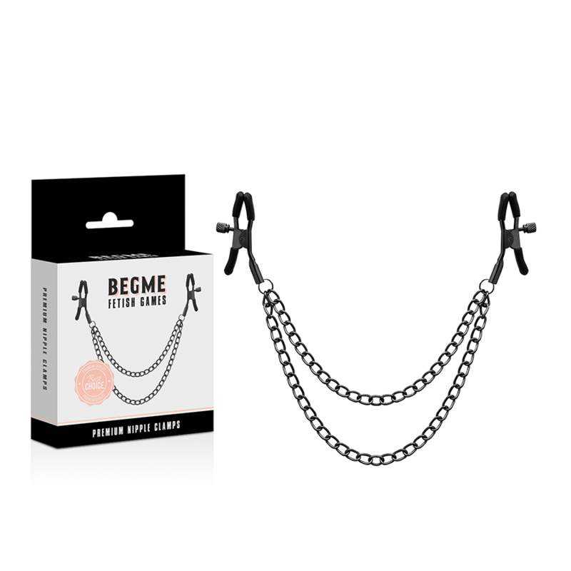 BEGME - CLIP PER CAPEZZOLI RED EDITION CON CATENA - BEGME RED EDITION | Lingerie Harness Boutique