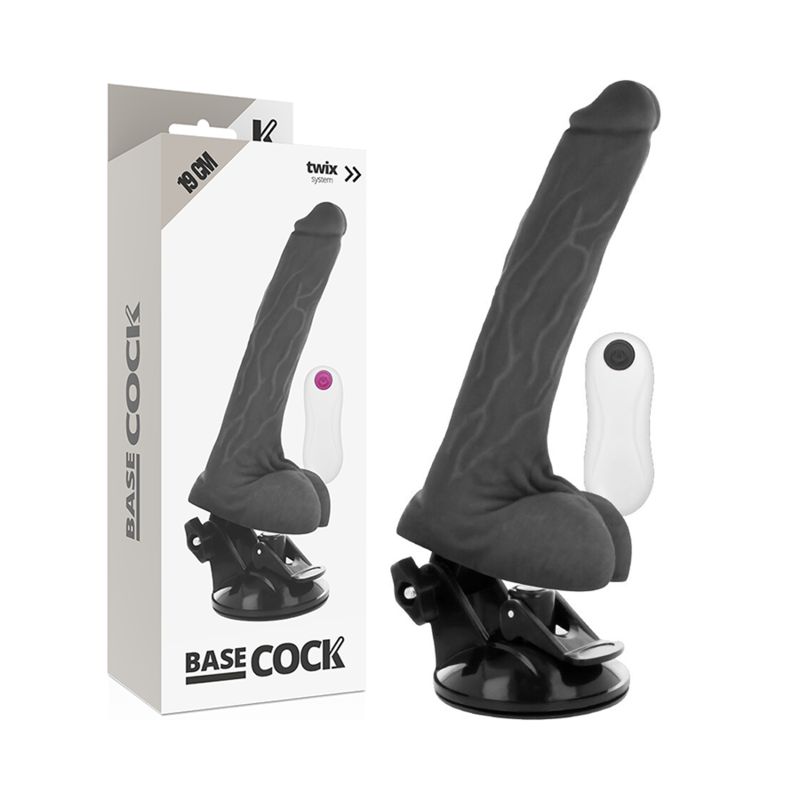 BASECOCK - REALISTIC NATURAL REMOTE CONTROL VIBRATOR 19 CM -OR- 4 CM