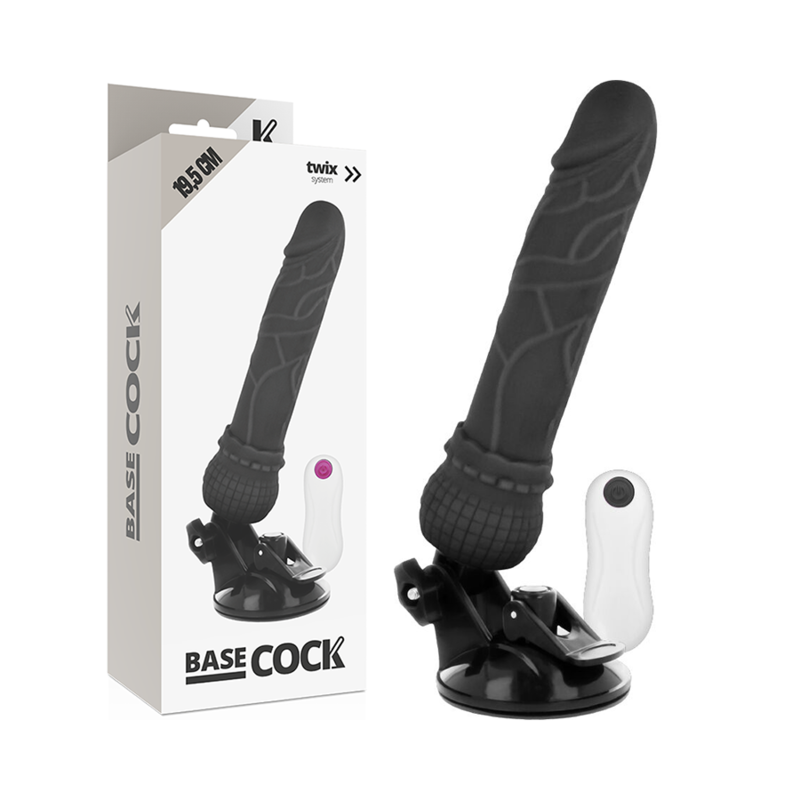 BASECOCK - REALISTIC NATURAL REMOTE CONTROL VIBRATOR 19.5 CM -O- 4 CM