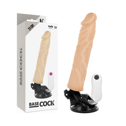 BASECOCK - VIBRATORE REALISTICO TELECOMANDO NERO 21 CM -O- 4 CM - BASECOCK | Lingerie Harness Boutique