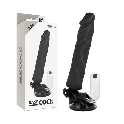 BASECOCK - VIBRATORE REALISTICO TELECOMANDO NERO 21 CM -O- 4 CM - BASECOCK | Lingerie Harness Boutique