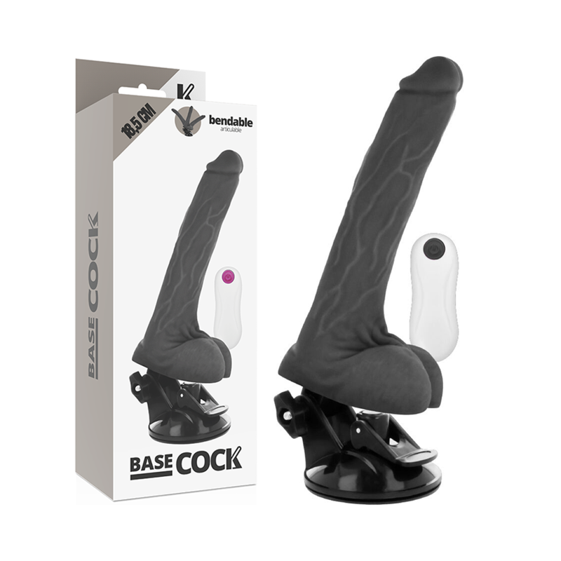 BASECOCK - ARTICULATING VIBRATOR REMOTE CONTROL NATURAL 18.5 CM -O- 4 CM