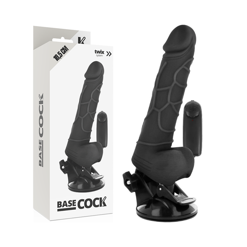 BASECOCK - REALISTIC NATURAL REMOTE CONTROL VIBRATOR 18.5 CM -O- 4CM