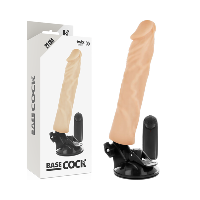 BASECOCK - VIBRATORE REALISTICO TELECOMANDO NERO 21 CM -O- 4 CM - BASECOCK | Lingerie Harness Boutique
