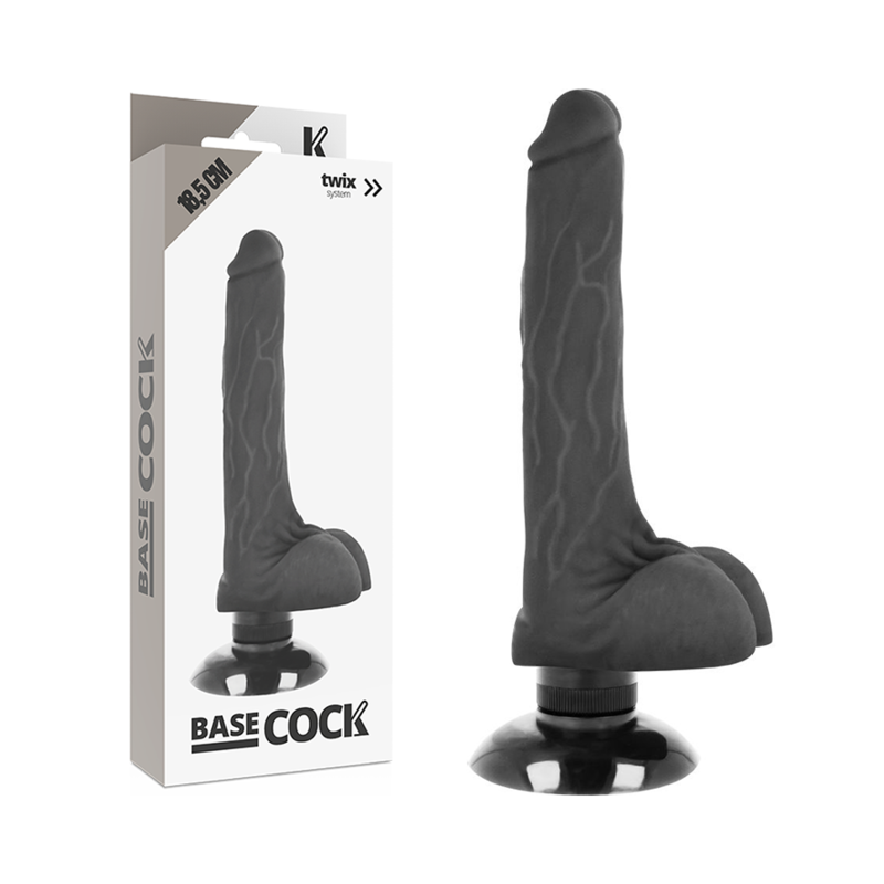 BASECOCK - REALISTIC VIBRATOR 2-1 NATURAL 18.5 CM -OR- 4 CM