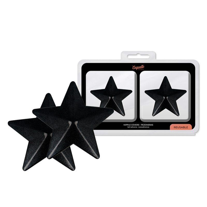COQUETTE CHIC DESIRE - COPRI CAPEZZOLI BLACK STARS - COQUETTE ACCESSORIES | Lingerie Harness Boutique