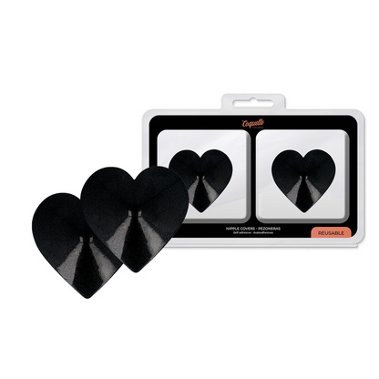 COQUETTE CHIC DESIRE - COPRI CAPEZZOLI BLACK HEARTS - COQUETTE ACCESSORIES | Lingerie Harness Boutique
