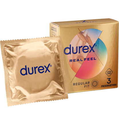 DUREX - PRESERVATIVI REAL FEEL 3 UNITÀ - DUREX CONDOMS | Lingerie Harness Boutique
