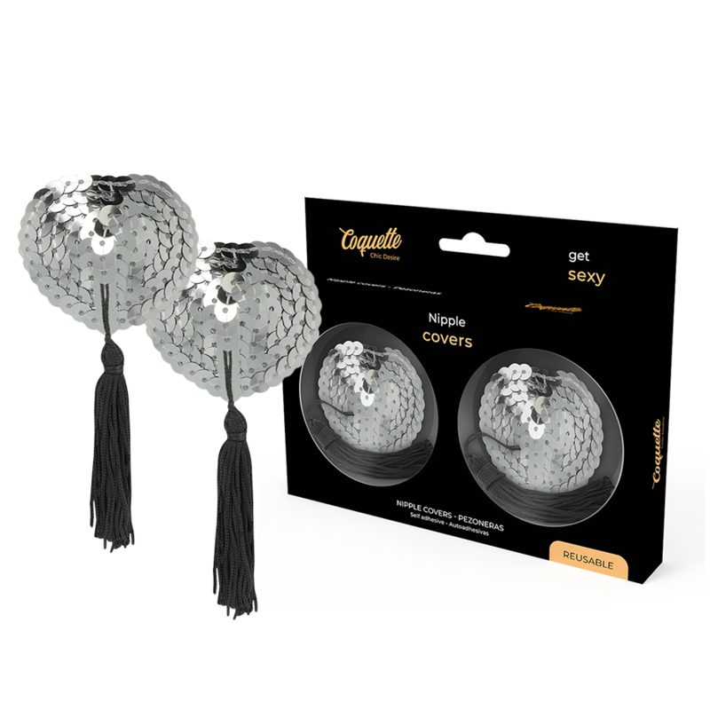 COQUETTE CHIC DESIRE - COPRI CAPEZZOLO ARGENTO - COQUETTE ACCESSORIES | Lingerie Harness Boutique